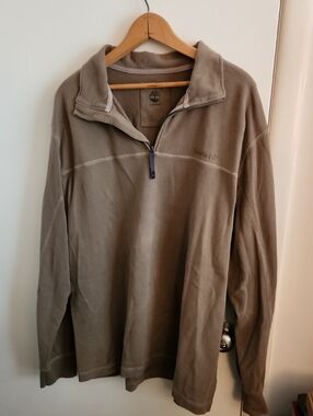 Timberland Olive Quarter-Zip Fleece Pullover XL